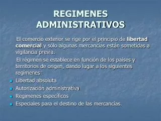 regimenes administrativos
