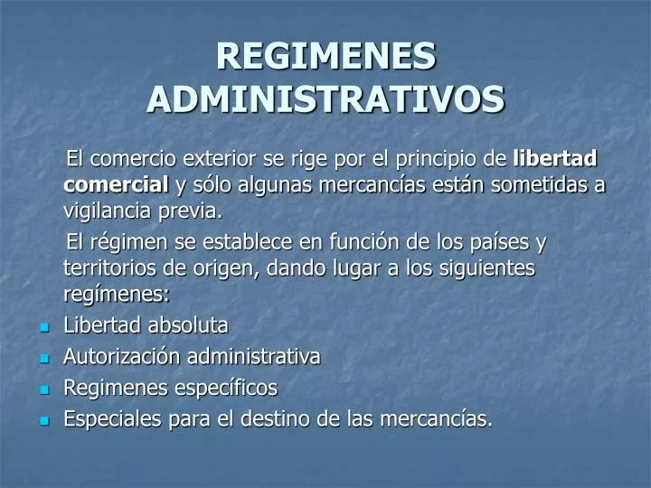 regimenes administrativos