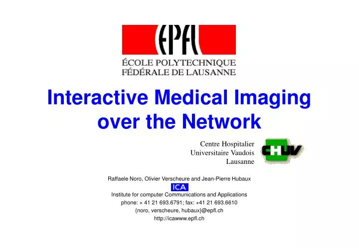 interactive medical imaging over the network