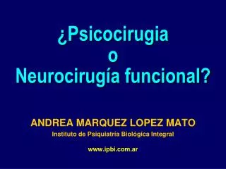 psicocirugia o neurocirug a funcional