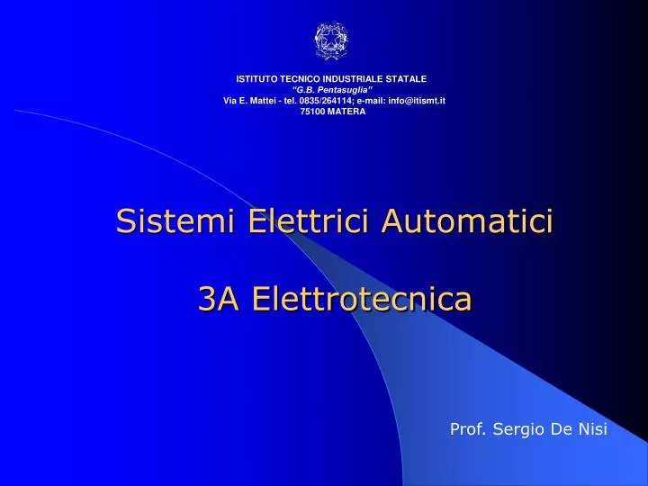 sistemi elettrici automatici 3a elettrotecnica