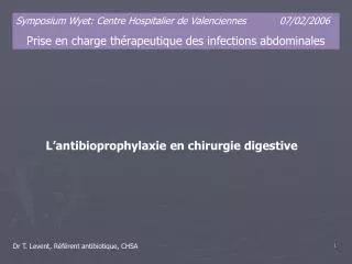 l antibioprophylaxie en chirurgie digestive