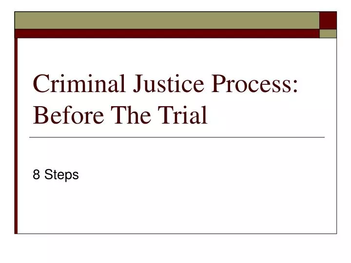 criminal justice process before the trial