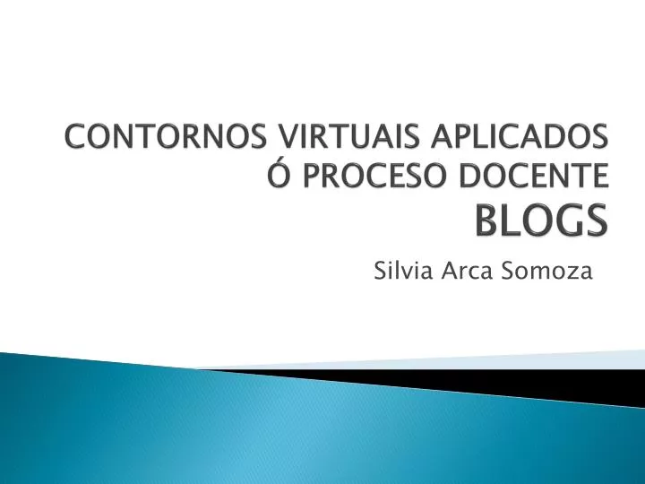 contornos virtuais aplicados proceso docente blogs