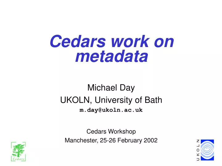 cedars work on metadata
