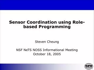 Sensor Coordination using Role-based Programming