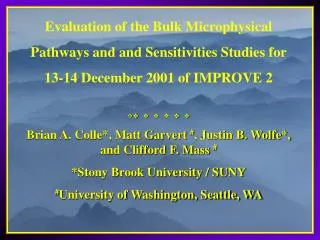 Evaluation of the Bulk Microphysical Pathways and and Sensitivities Studies for