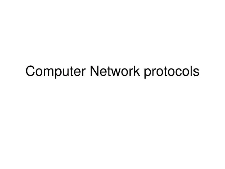 computer network protocols