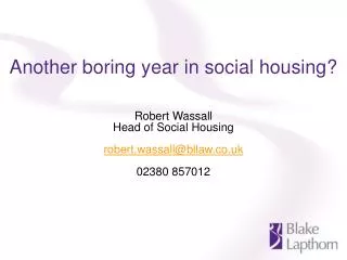 Another boring year in social housing?