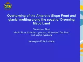 Overturning of the Antarctic Slope Front and glacial melting along the coast of Dronning Maud Land