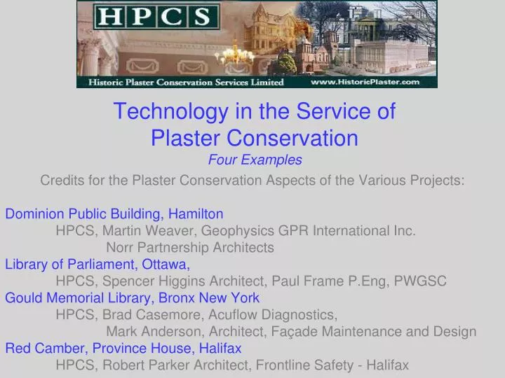 technology in the service of plaster conservation four examples