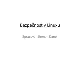 bezpe nost v linuxu