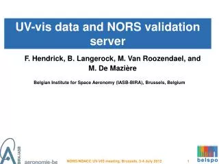 UV-vis data and NORS validation server