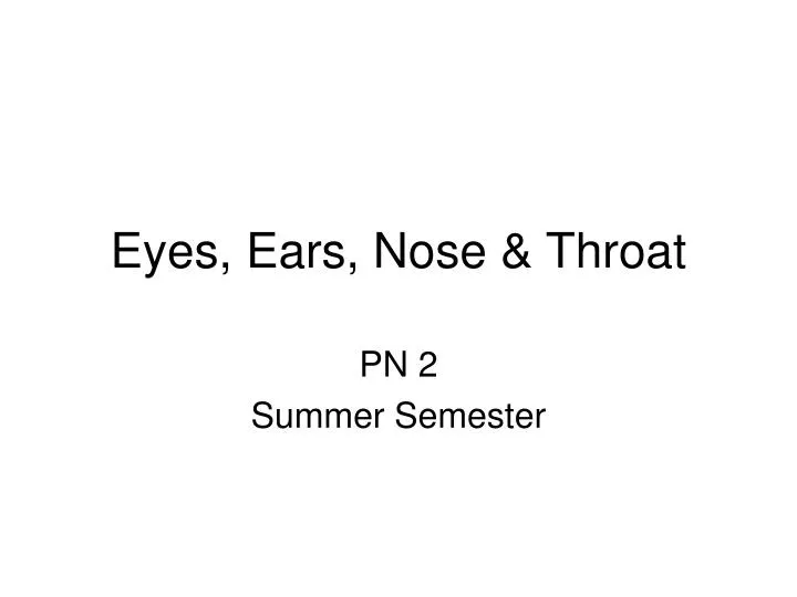 eyes ears nose throat