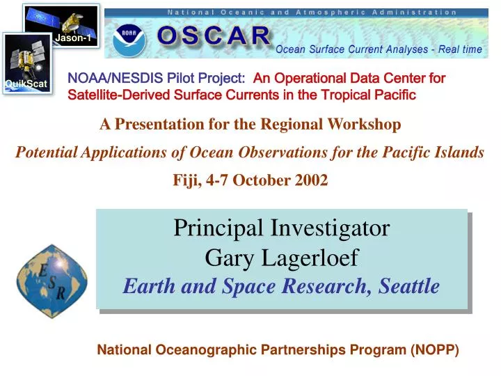 principal investigator gary lagerloef earth and space research seattle