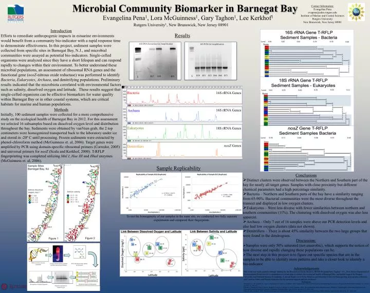 microbial community biomarker in barnegat bay