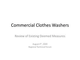 Commercial Clothes Washers