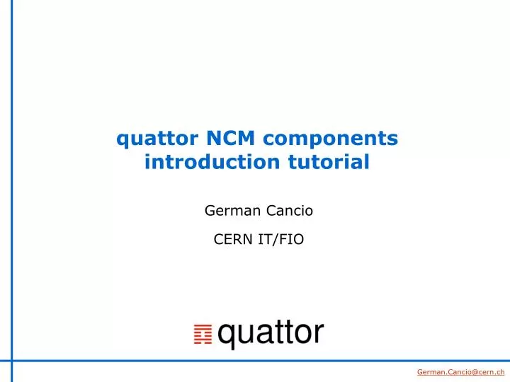 quattor ncm components introduction tutorial