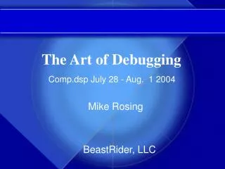 The Art of Debugging