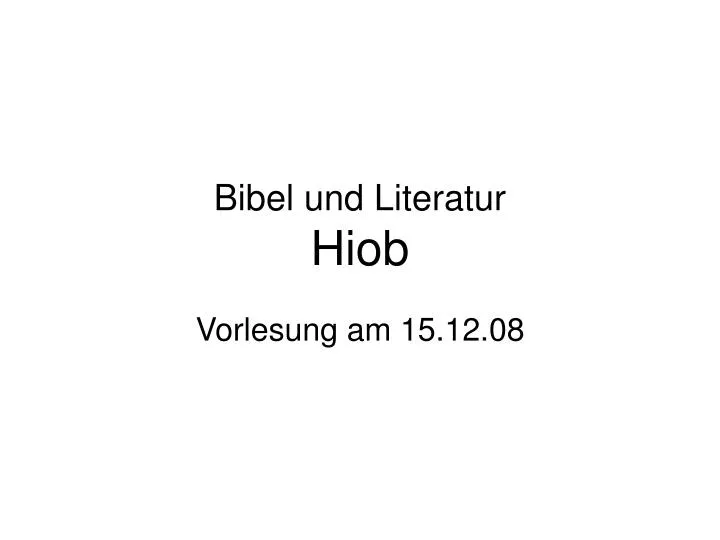 bibel und literatur hiob