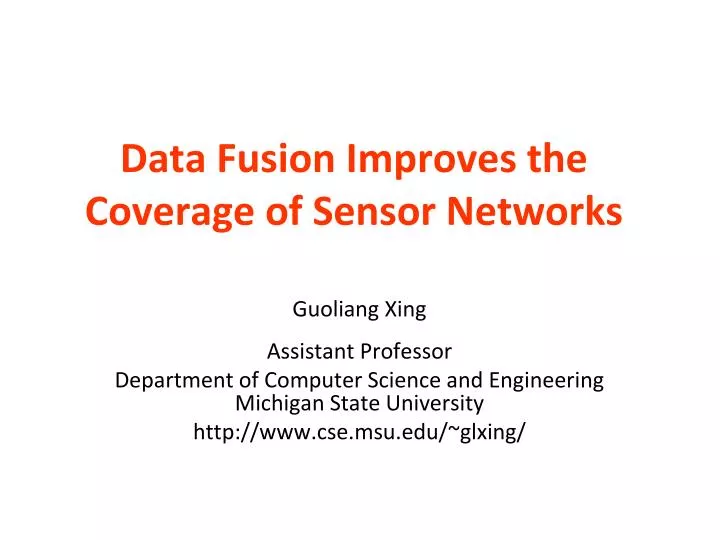 data fusion improves the coverage of sensor networks