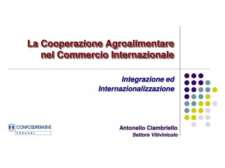 la cooperazione agroalimentare nel commercio internazionale