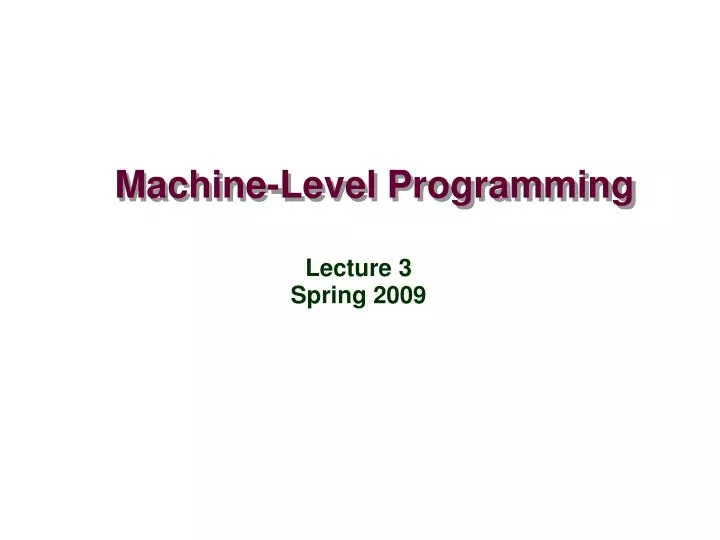 machine level programming