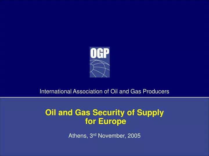 oil and gas security of supply for europe