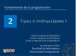 Tipos e instrucciones I - slide 1