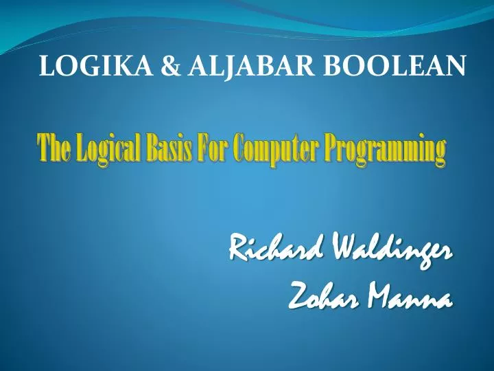 the logical basis for computer programming