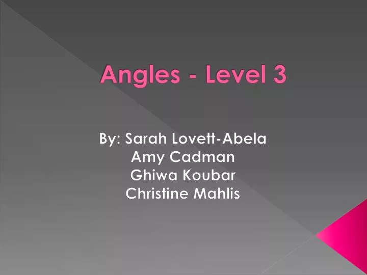 angles level 3