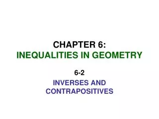 CHAPTER 6: INEQUALITIES IN GEOMETRY