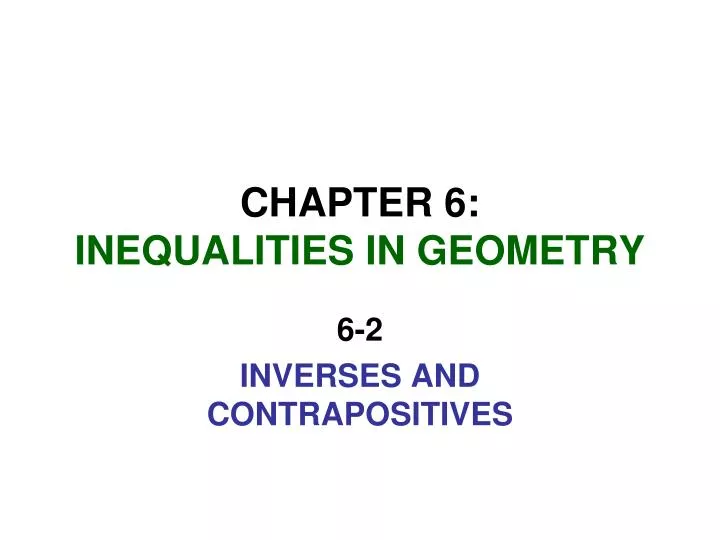 chapter 6 inequalities in geometry