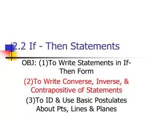 2.2 If - Then Statements