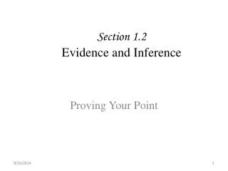 Section 1.2 Evidence and Inference