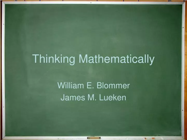 thinking mathematically