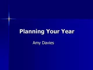 Planning Your Year
