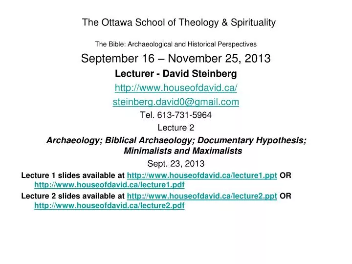 the ottawa school of theology spirituality