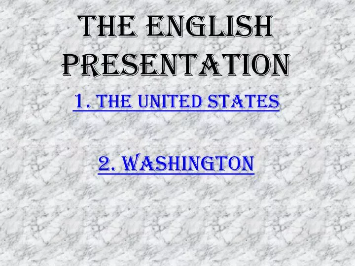 the english presentation