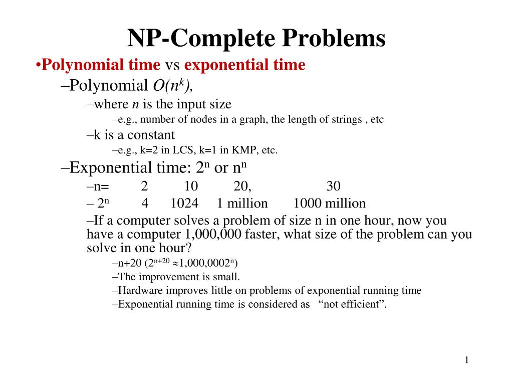 NP-Complete Problems - slide 1