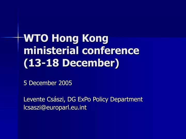 wto hong kong ministerial conference 13 18 december