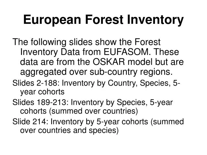 european forest inventory