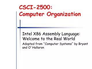 CSCI-2500: Computer Organization