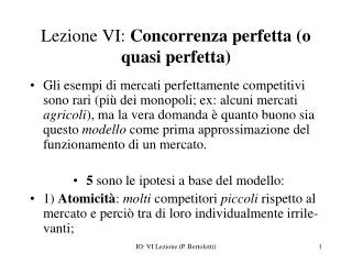 lezione vi concorrenza perfetta o quasi perfetta