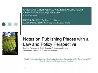 Notes on Publishing Pieces with a Law and Policy Perspective