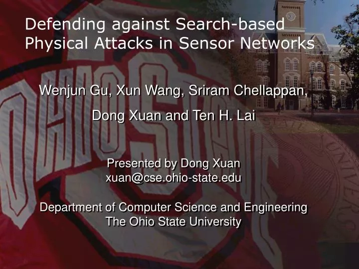 defending against search based physical attacks in sensor networks