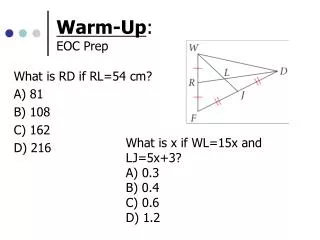 Warm-Up : EOC Prep