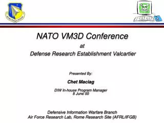 NATO VM3D Conference at Defense Research Establishment Valcartier