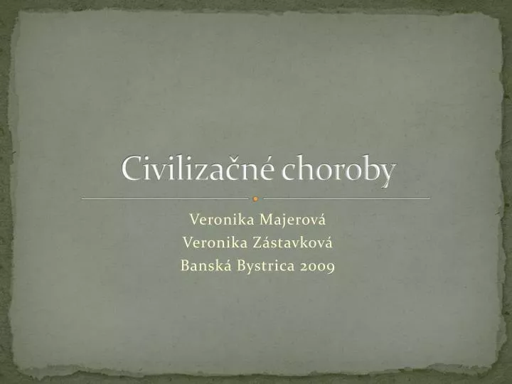 civiliza n choroby