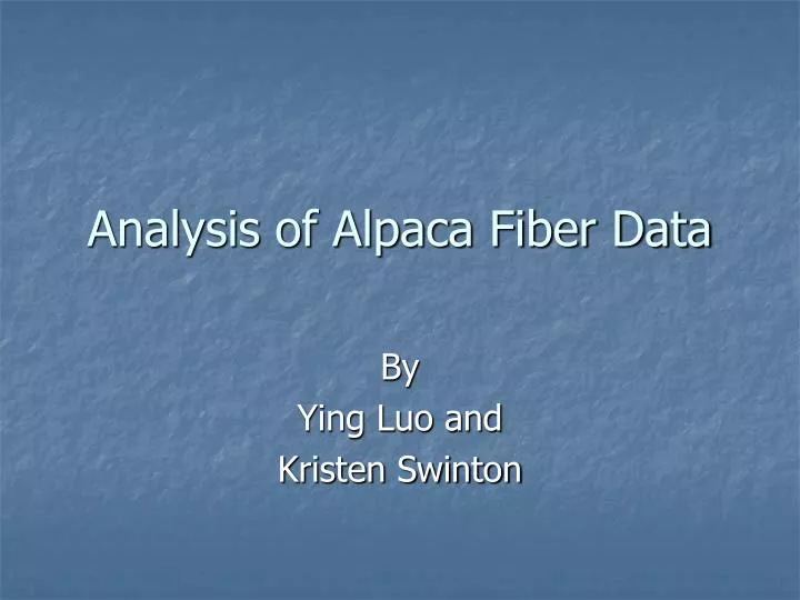 analysis of alpaca fiber data